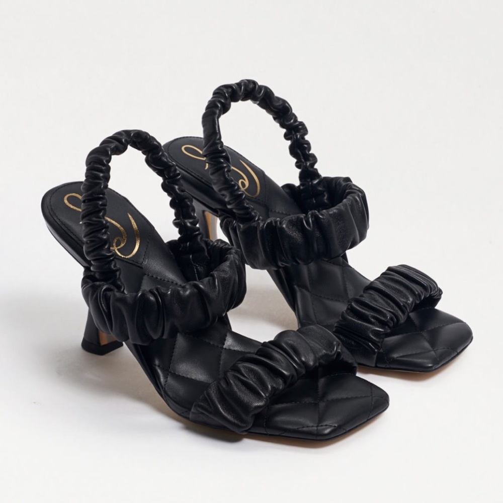 Marlena Padded Strap Heel in Black